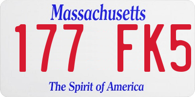 MA license plate 177FK5