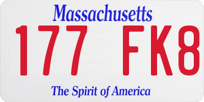 MA license plate 177FK8