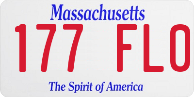 MA license plate 177FL0