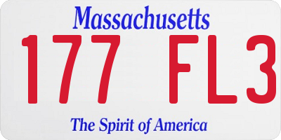 MA license plate 177FL3