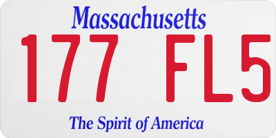 MA license plate 177FL5