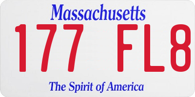 MA license plate 177FL8
