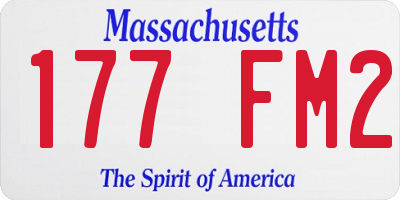 MA license plate 177FM2
