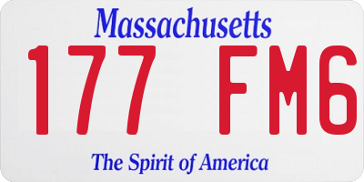 MA license plate 177FM6