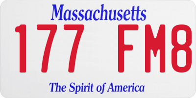 MA license plate 177FM8