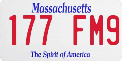 MA license plate 177FM9