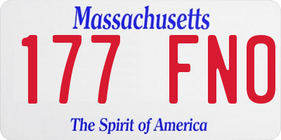 MA license plate 177FN0
