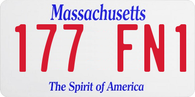 MA license plate 177FN1