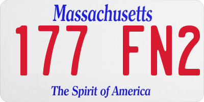 MA license plate 177FN2