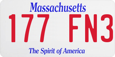 MA license plate 177FN3