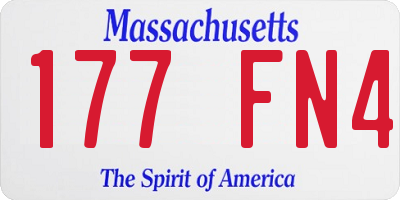 MA license plate 177FN4