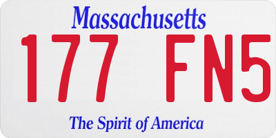 MA license plate 177FN5