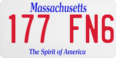 MA license plate 177FN6