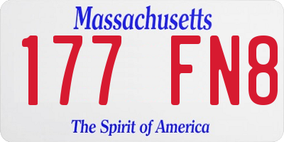 MA license plate 177FN8