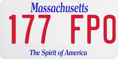 MA license plate 177FP0