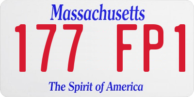MA license plate 177FP1