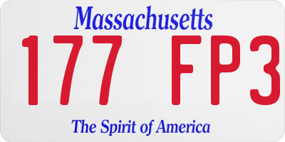 MA license plate 177FP3