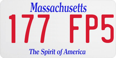 MA license plate 177FP5