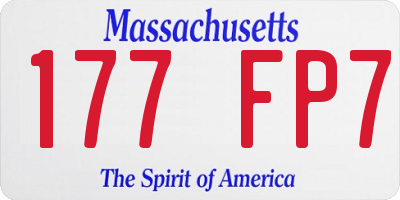 MA license plate 177FP7