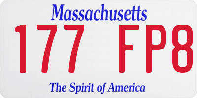 MA license plate 177FP8