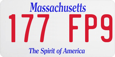 MA license plate 177FP9