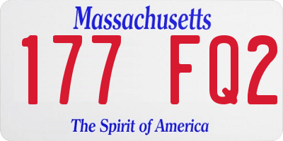 MA license plate 177FQ2
