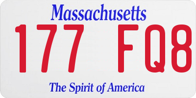 MA license plate 177FQ8