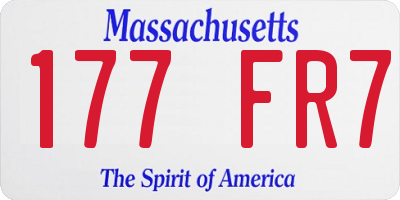 MA license plate 177FR7