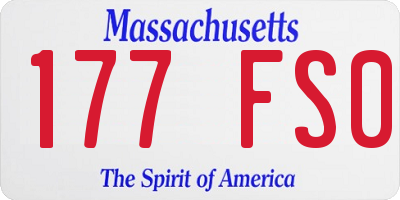 MA license plate 177FS0