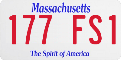 MA license plate 177FS1