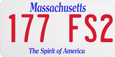 MA license plate 177FS2