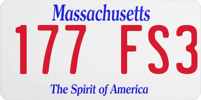 MA license plate 177FS3