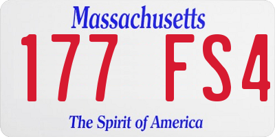 MA license plate 177FS4