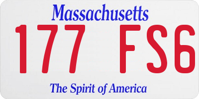 MA license plate 177FS6