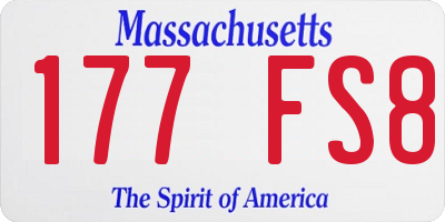 MA license plate 177FS8