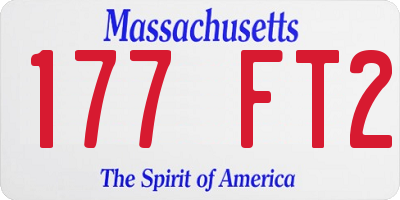 MA license plate 177FT2