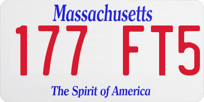 MA license plate 177FT5