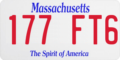MA license plate 177FT6