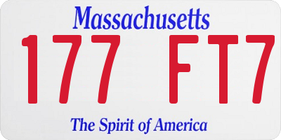 MA license plate 177FT7