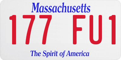 MA license plate 177FU1