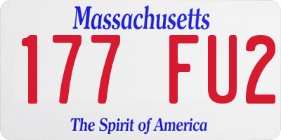 MA license plate 177FU2