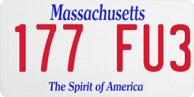 MA license plate 177FU3