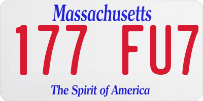 MA license plate 177FU7