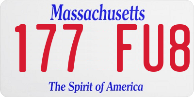 MA license plate 177FU8