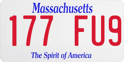 MA license plate 177FU9