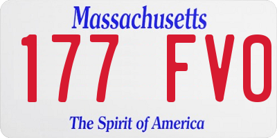 MA license plate 177FV0