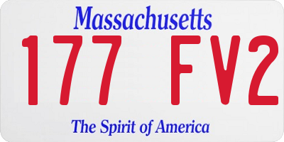 MA license plate 177FV2