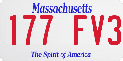 MA license plate 177FV3