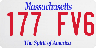 MA license plate 177FV6