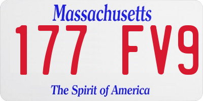 MA license plate 177FV9